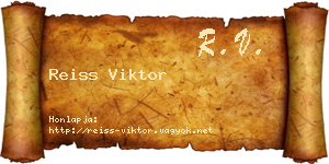 Reiss Viktor névjegykártya